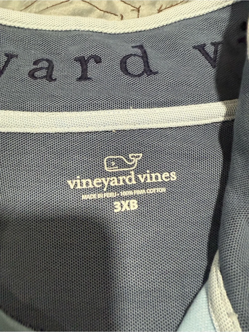 Vineyard Vines Mens Blue 100% Cotton  1/4 Zip Pullover Sweater Whale Logo 3XB - Picture 3 of 7